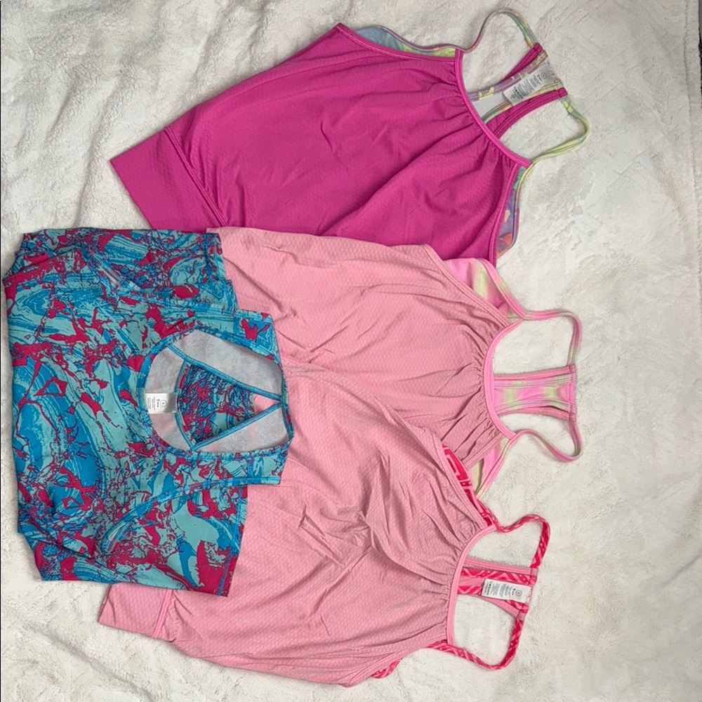 4 Ivivva Pink and Blue Kids Tank Tops